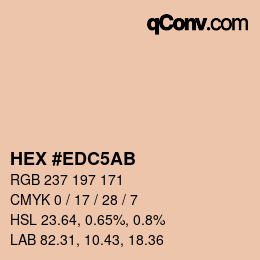 Código de color: HEX #EDC5AB | qconv.com
