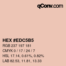 カラーコード: HEX #EDC5B5 | qconv.com