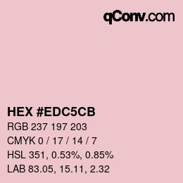 Color code: HEX #EDC5CB | qconv.com