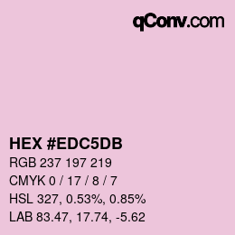 カラーコード: HEX #EDC5DB | qconv.com