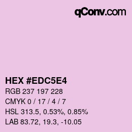 Code couleur: HEX #EDC5E4 | qconv.com