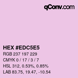 カラーコード: HEX #EDC5E5 | qconv.com