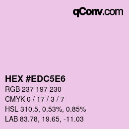 Code couleur: HEX #EDC5E6 | qconv.com