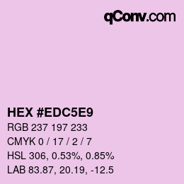 Farbcode: HEX #EDC5E9 | qconv.com