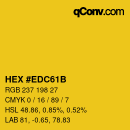 Color code: HEX #EDC61B | qconv.com
