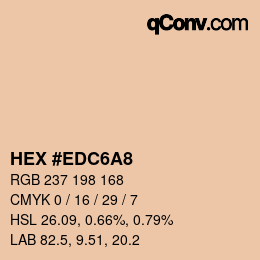 カラーコード: HEX #EDC6A8 | qconv.com