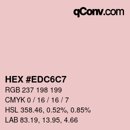 Color code: HEX #EDC6C7 | qconv.com