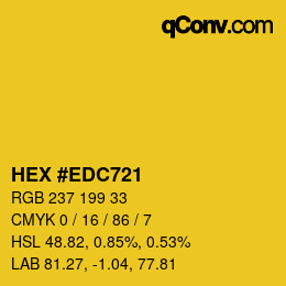Color code: HEX #EDC721 | qconv.com