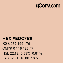 Color code: HEX #EDC7B0 | qconv.com