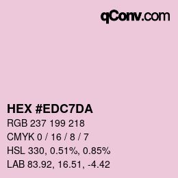カラーコード: HEX #EDC7DA | qconv.com