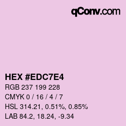 Color code: HEX #EDC7E4 | qconv.com