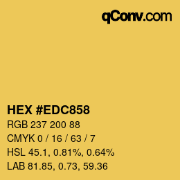 Color code: HEX #EDC858 | qconv.com