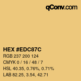 Color code: HEX #EDC87C | qconv.com