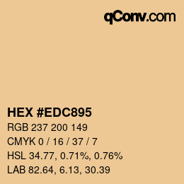 Farbcode: HEX #EDC895 | qconv.com
