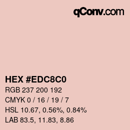 Color code: HEX #EDC8C0 | qconv.com