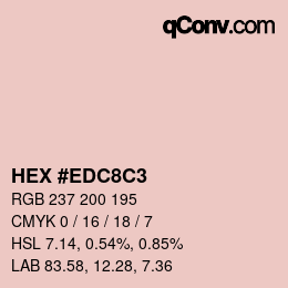 Color code: HEX #EDC8C3 | qconv.com