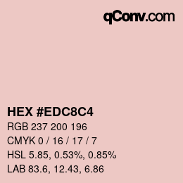 Color code: HEX #EDC8C4 | qconv.com