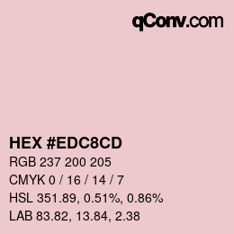 Color code: HEX #EDC8CD | qconv.com