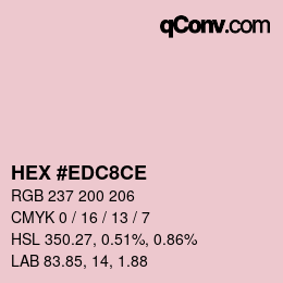 Color code: HEX #EDC8CE | qconv.com