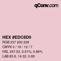 カラーコード: HEX #EDC8D0 | qconv.com
