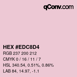 Color code: HEX #EDC8D4 | qconv.com