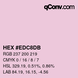 カラーコード: HEX #EDC8DB | qconv.com