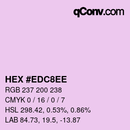 カラーコード: HEX #EDC8EE | qconv.com
