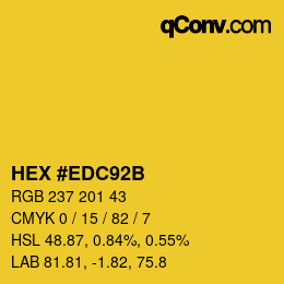 Código de color: HEX #EDC92B | qconv.com