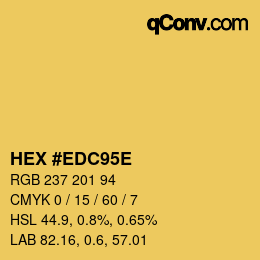 Color code: HEX #EDC95E | qconv.com