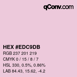 カラーコード: HEX #EDC9DB | qconv.com
