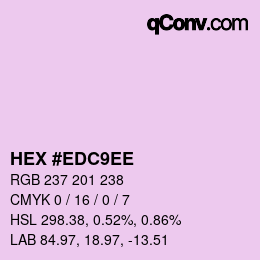 カラーコード: HEX #EDC9EE | qconv.com
