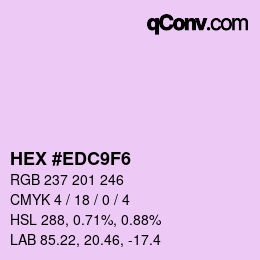 颜色代码: HEX #EDC9F6 | qconv.com