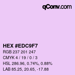 カラーコード: HEX #EDC9F7 | qconv.com