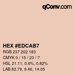 Color code: HEX #EDCAB7 | qconv.com