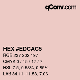 カラーコード: HEX #EDCAC5 | qconv.com