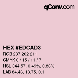 颜色代码: HEX #EDCAD3 | qconv.com