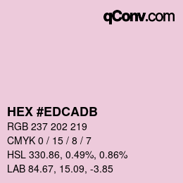 颜色代码: HEX #EDCADB | qconv.com