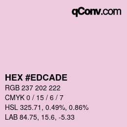 Color code: HEX #EDCADE | qconv.com