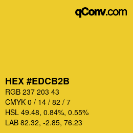Color code: HEX #EDCB2B | qconv.com
