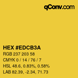 カラーコード: HEX #EDCB3A | qconv.com