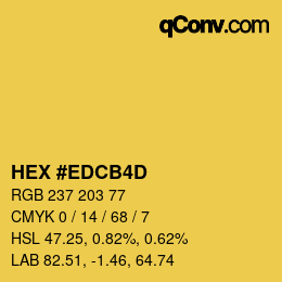 カラーコード: HEX #EDCB4D | qconv.com
