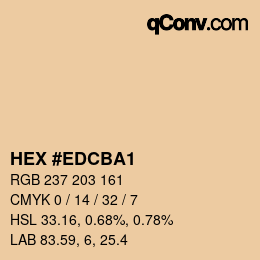 Color code: HEX #EDCBA1 | qconv.com