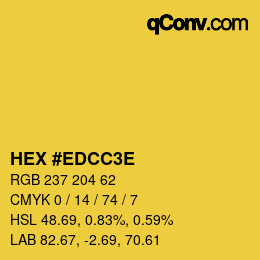 Farbcode: HEX #EDCC3E | qconv.com