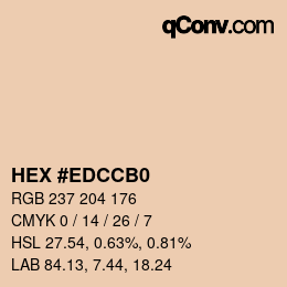 Color code: HEX #EDCCB0 | qconv.com