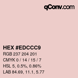 Color code: HEX #EDCCC9 | qconv.com