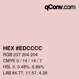 Color code: HEX #EDCCCC | qconv.com