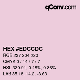 カラーコード: HEX #EDCCDC | qconv.com