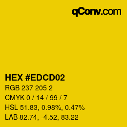 Color code: HEX #EDCD02 | qconv.com