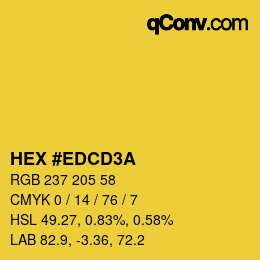 カラーコード: HEX #EDCD3A | qconv.com
