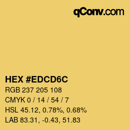 Color code: HEX #EDCD6C | qconv.com
